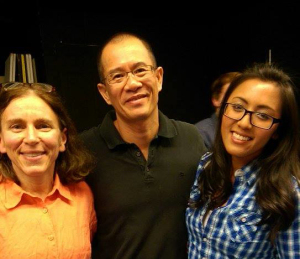 Doris Witt (English, CLAS) with award-winning author, Andrew Pham (center) and a student.