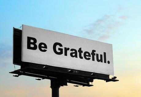 Billboard that says "Be Grateful"