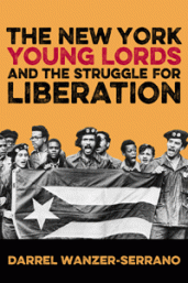 Book cover showing multi-ethnic liberation group holding Puerto Rican flag