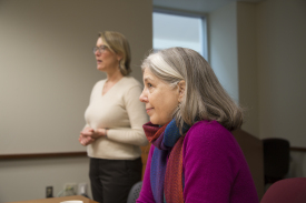 Obermann Center Director Teresa Mangum visits the Institute.