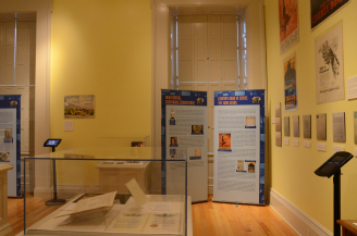 Student research at the exhibit in the Old Capitol Museum