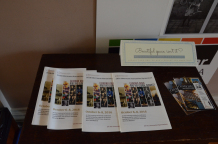 Symposium programs greet visitors to the exhibit at Old Capitol Museum