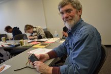 UI Center for the Book Director and Mellon Sawyer co-PI Tim Barrett completes his Ethiopian book and madhar case at the Mellon Sawyer workshop led by Gary Frost